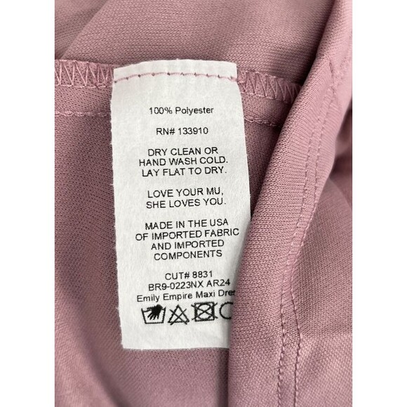 Show Me Your Mumu Dress Women's Size 3X Emily Empire Maxi Neutral Mauve Chiffon - Picture 5 of 6